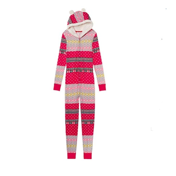 Victoria's Secret Other - VS onesie long jane faux fur hood